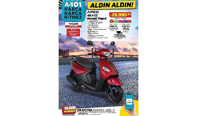 11 Ocak Günü A101'de Benzinli Moped Satışa Sunuluyor