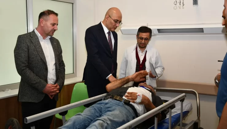 Kaymakam Aydın, Sorgun Devlet Hastanesine kaldırılan yaralıları ziyaret etti