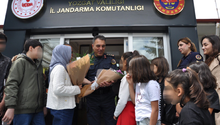 Koruma ve bakım altında kalan çocuklardan Yozgat İl Jandarma Komutanlığına ziyaret