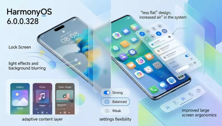 Huawei HarmonyOS 6 için büyük görsel yenileme: cam efektleri, akıcı animasyonlar ve daha modern arayüz